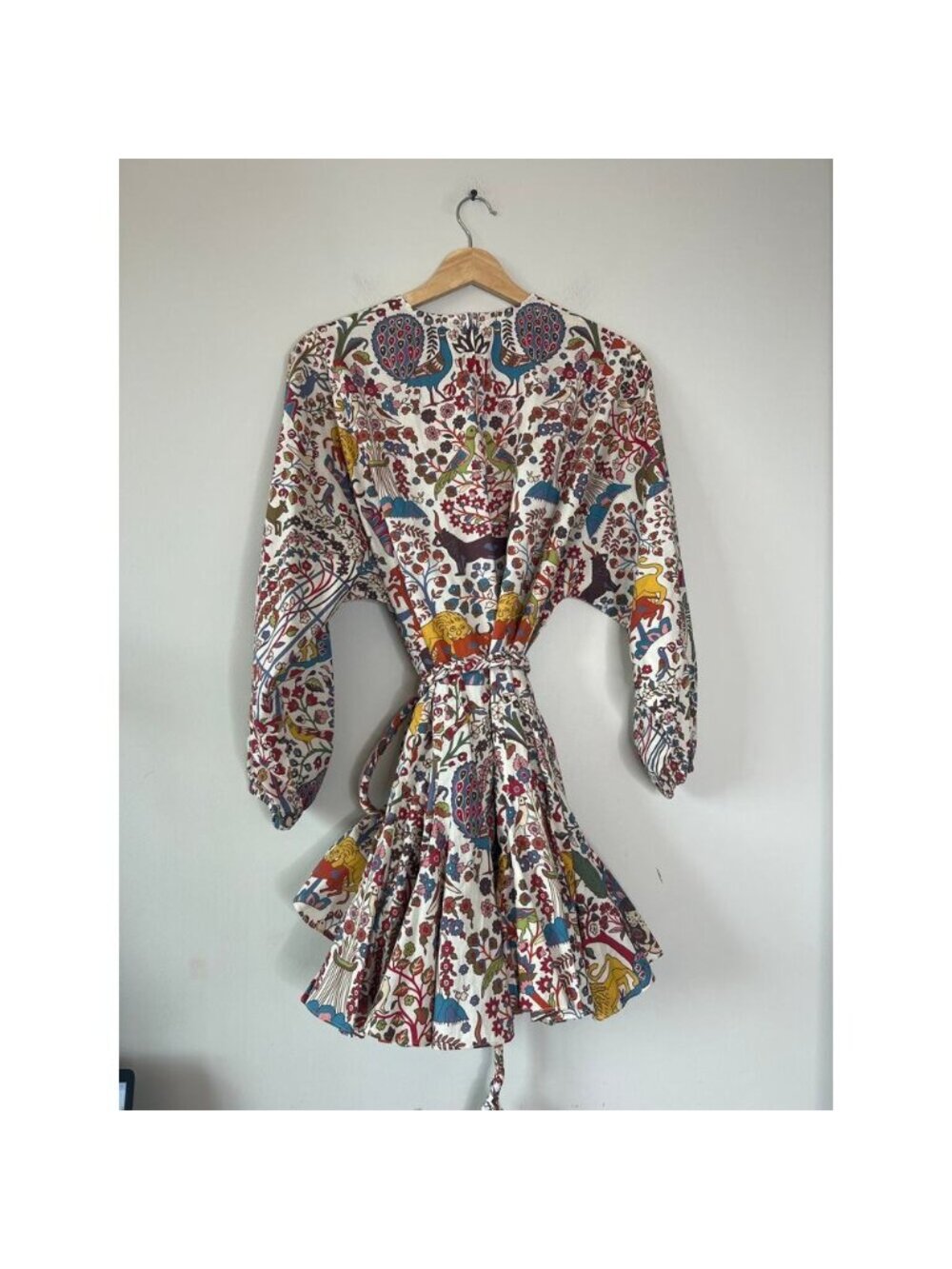 NEW Rhode Belted Waist Ella Printed Cotton Boho Mini Dress Red Size: Extra Small - Picture 6 of 7